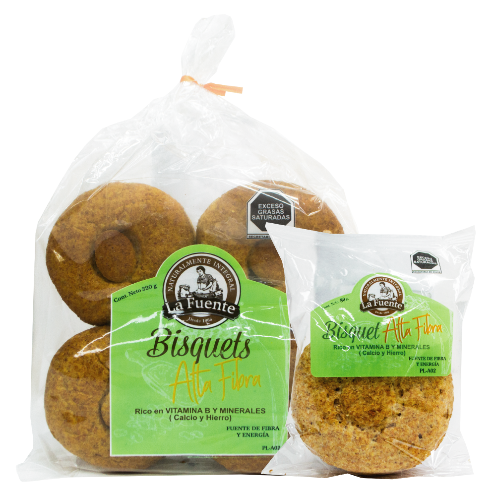 bisquet alta fibra de pan la fuente