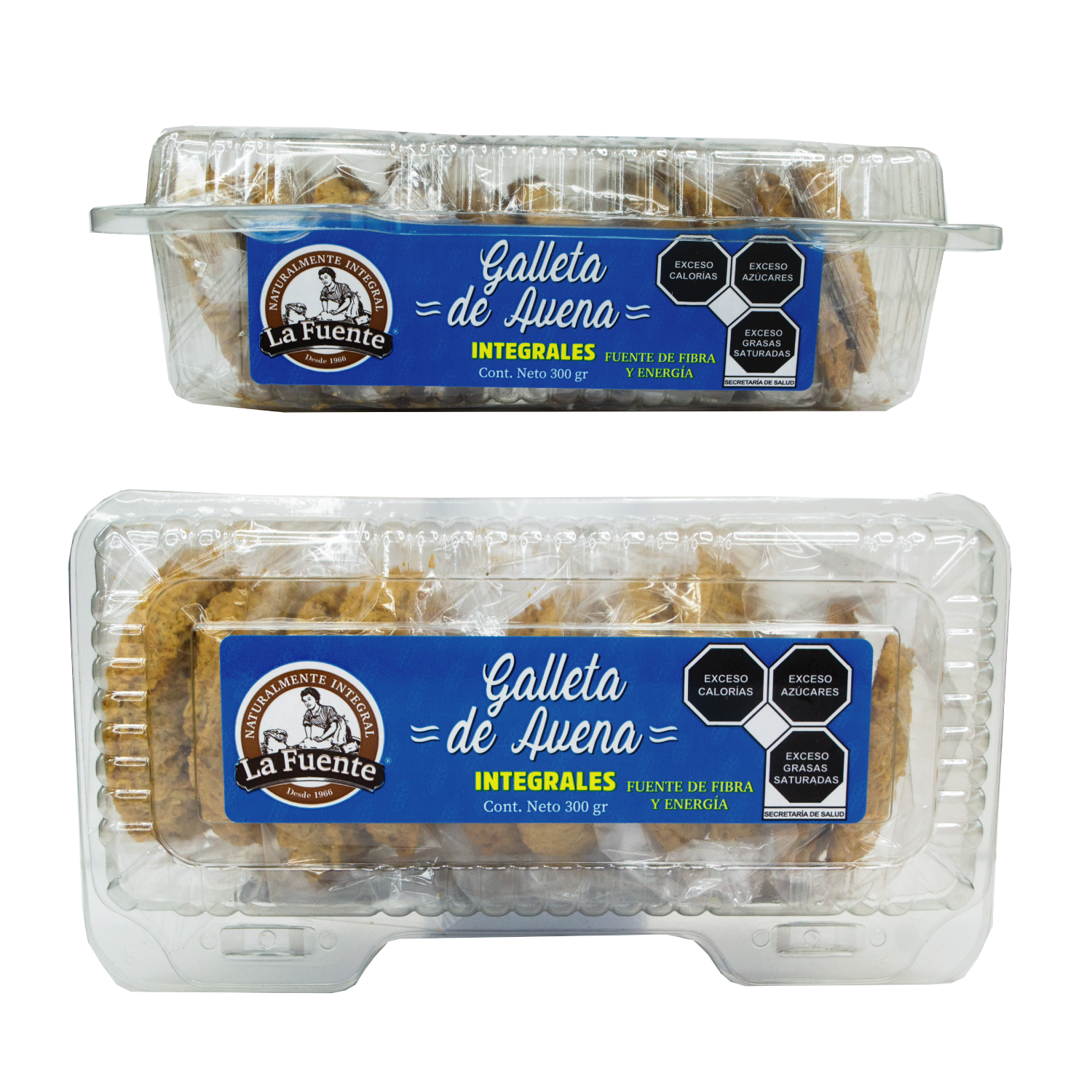 Paquetes de galletas de avena integral de pan la fuente