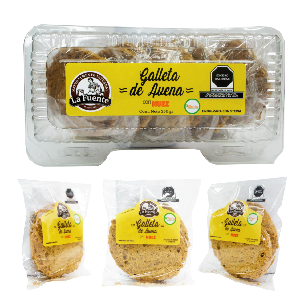 Paquetes de galleta de nuez con stevia de pan la fuente