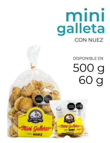Mini galleta con nuez de pan la fuente en ambas presentaciones