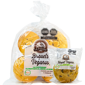 presentaciones de bisquet vegano pan la fuente