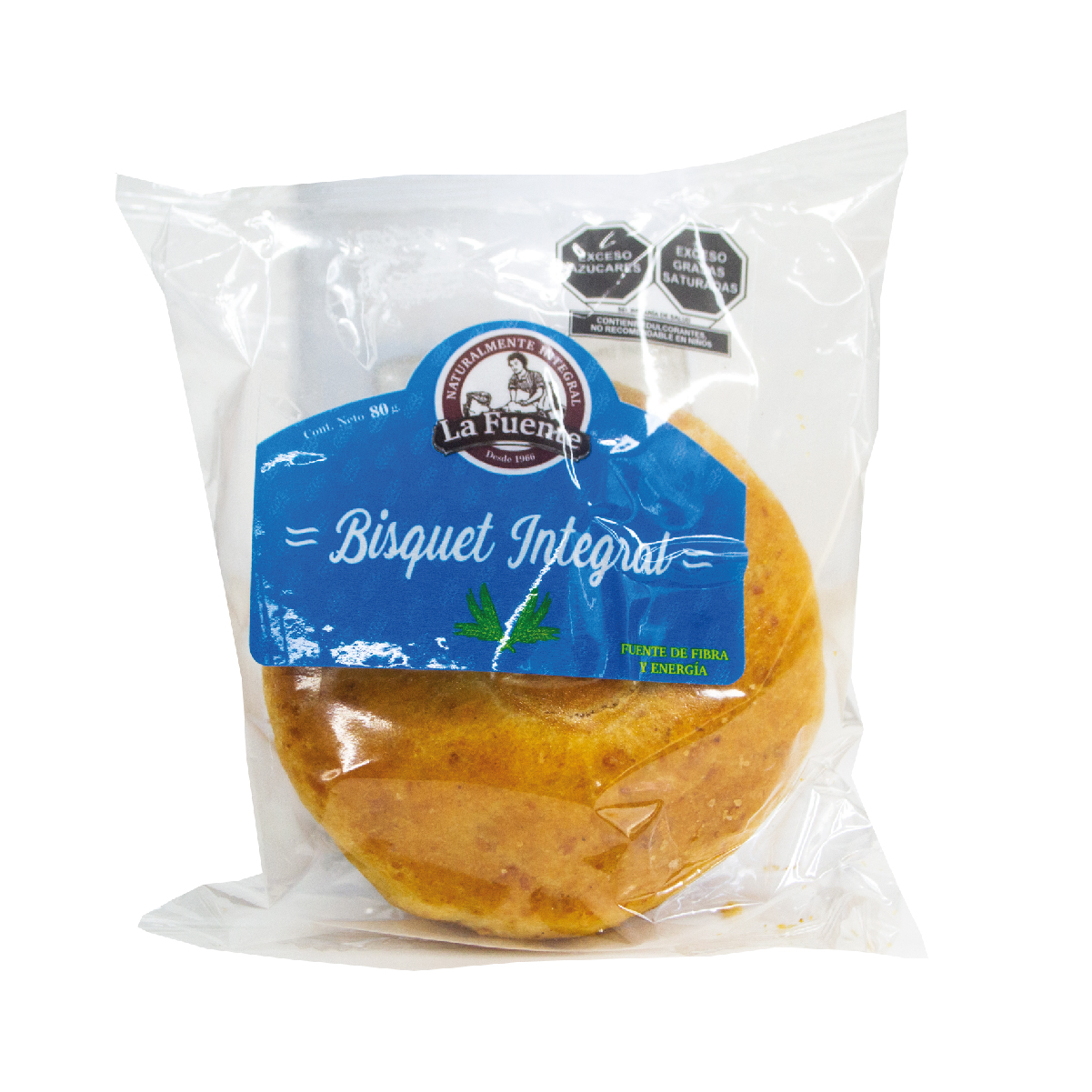 bisquet individual integral de 80 gramos de la marca pan la fuente
