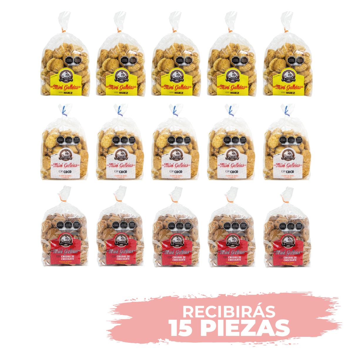 Paquete Mini galletas versión familiar de pan la fuente